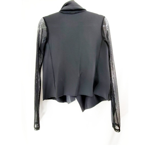 ALALA Black Draped Front Mesh Sleeve Jacket EUC - Picture 3 of 6